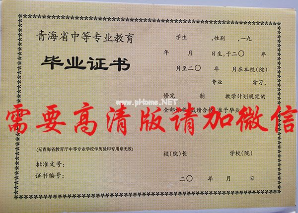 青海2004年中专毕业证内芯